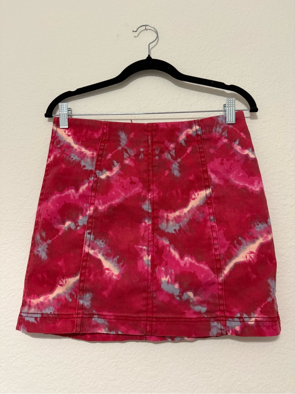 Free People Magenta Pink Tie-Dye Mini Skirt